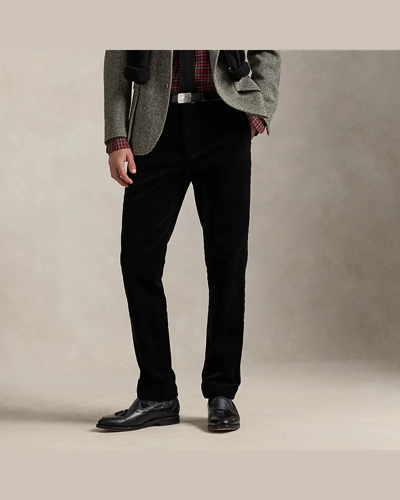Ralph Lauren Andover-Slim-Fit Hose aus Kordsamt Black