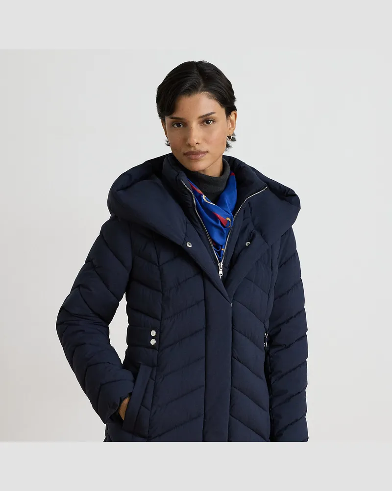Ralph Lauren Steppjacke mit Tunnelkragen und Kapuze Blue