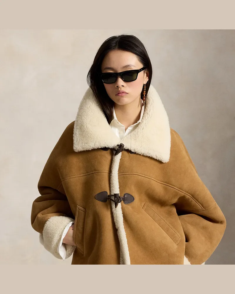Ralph Lauren Swing-Jacke aus Lammfell Brown