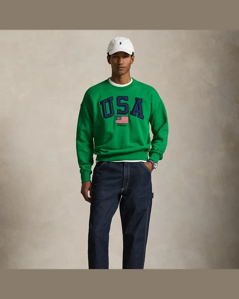 Ralph Lauren Vintage-Fit Sweatshirt mit US-Flagge Green
