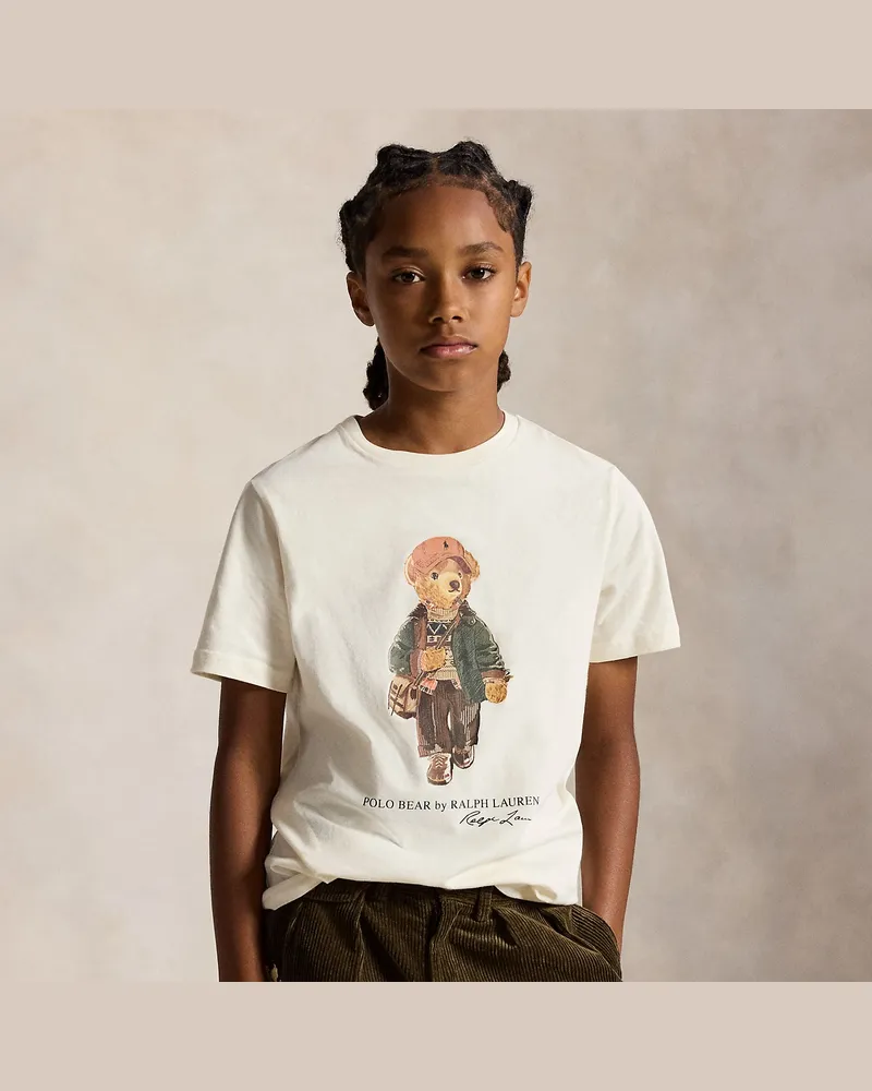 Ralph Lauren Baumwolljersey-T-Shirt mit Polo Bear Cream