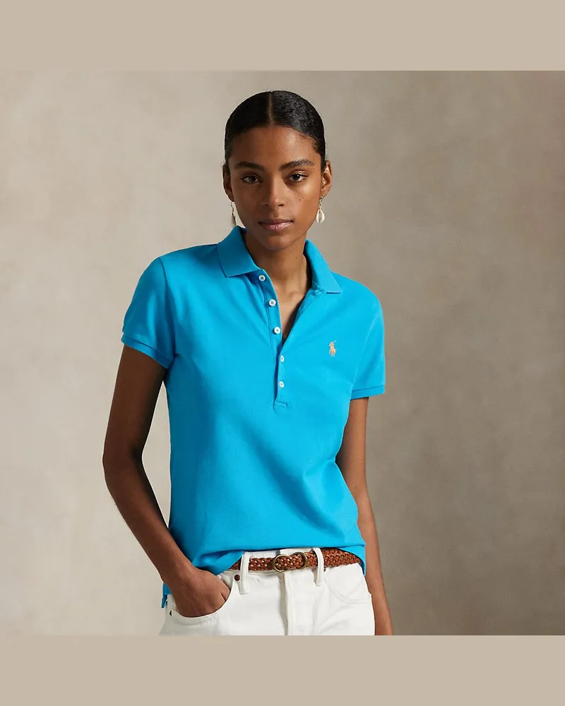 Ralph Lauren Slim-Fit Stretch-Poloshirt Blue