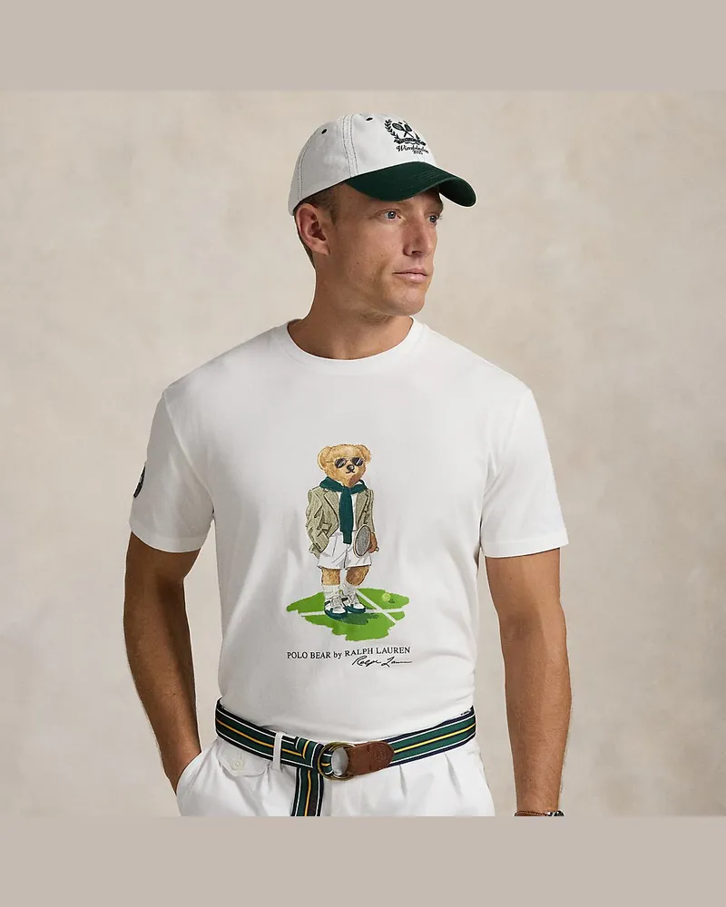 Ralph Lauren Classic-Fit T-Shirt Wimbledon mit Bear White