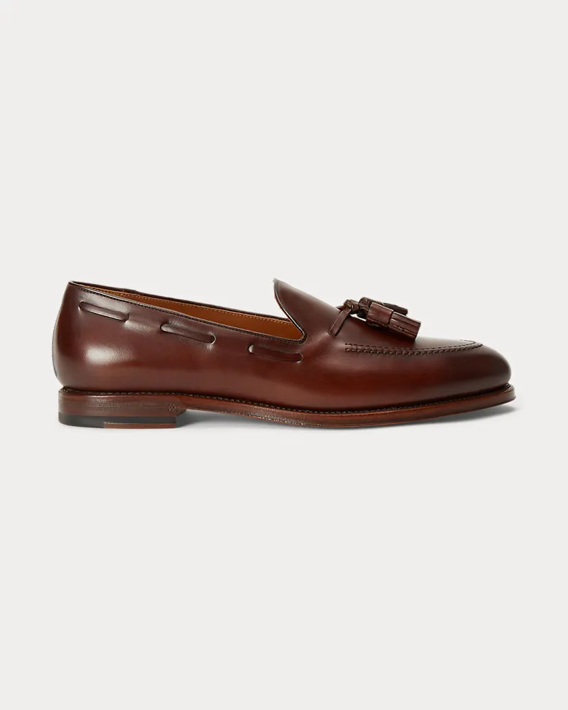 Ralph Lauren Kalbsleder-Loafer Maestra mit Quasten Brown