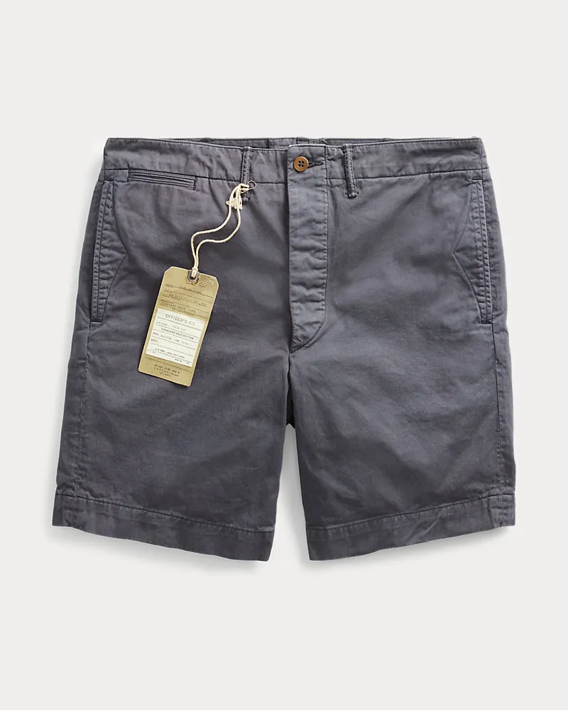 Ralph Lauren Gefärbte Offiziersshorts aus Chino Blue