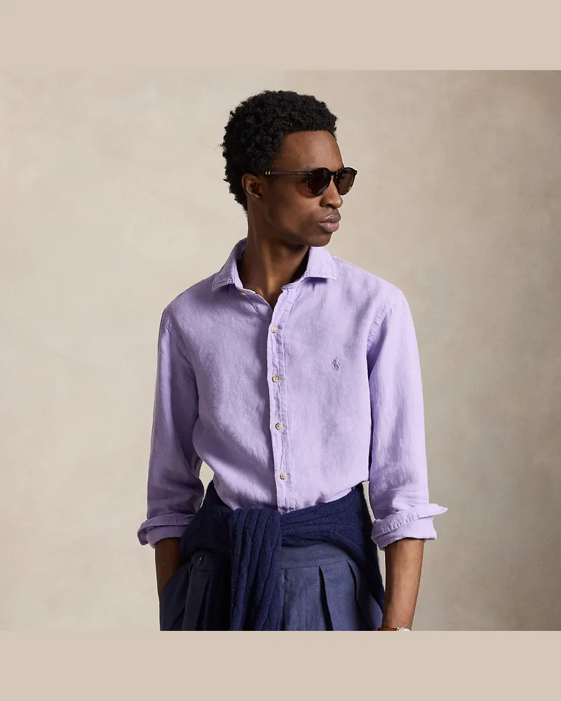 Ralph Lauren Custom-Fit Leinenhemd Purple