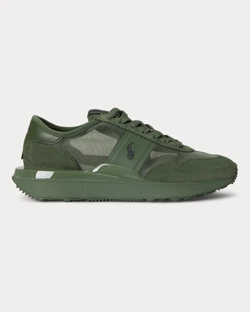 Ralph Lauren Mesh-Wildleder-Sneaker Train 89 Green