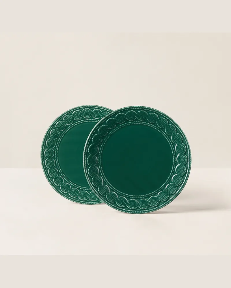Ralph Lauren Home Keramikteller-Geschenkset mit Zopfmuster Green