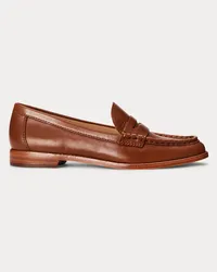 Ralph Lauren Loafer Wynnie aus poliertem Leder Tan