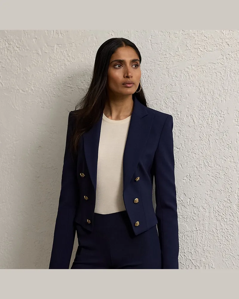 Ralph Lauren Smokingjacke Spencer aus Wollkrepp Blue