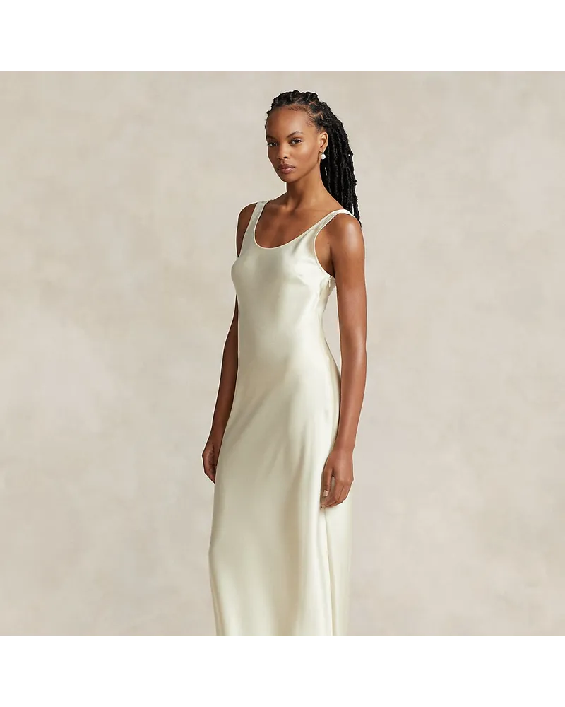 Ralph Lauren Trägerkleid mit rundem Ausschnitt Cream