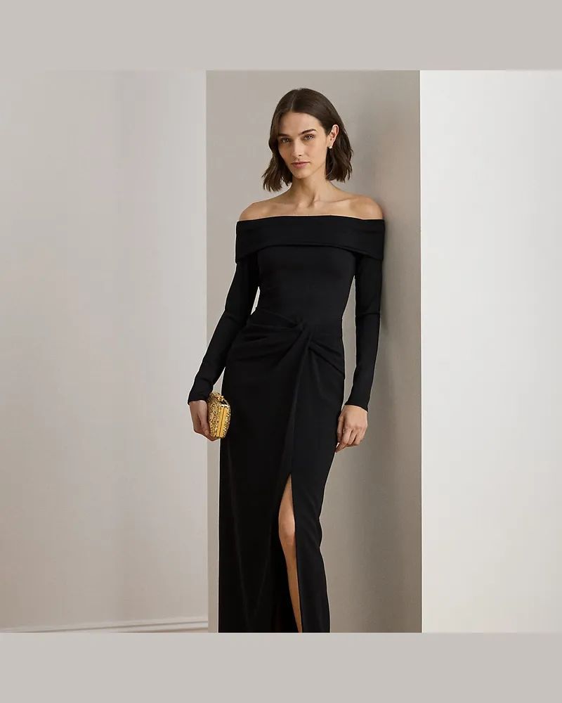 Ralph Lauren Schulterfreies Abendkleid Black
