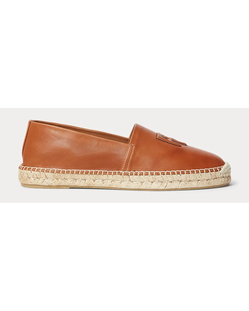 Ralph Lauren Espadrille Bowsworth aus Kalbsleder Tan