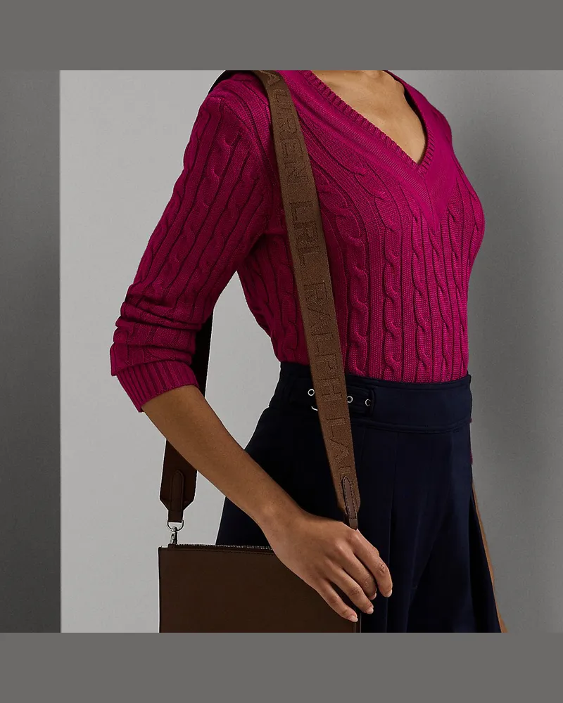 Ralph Lauren Mittelgroße Leder-Umhängetasche Landyn Brown
