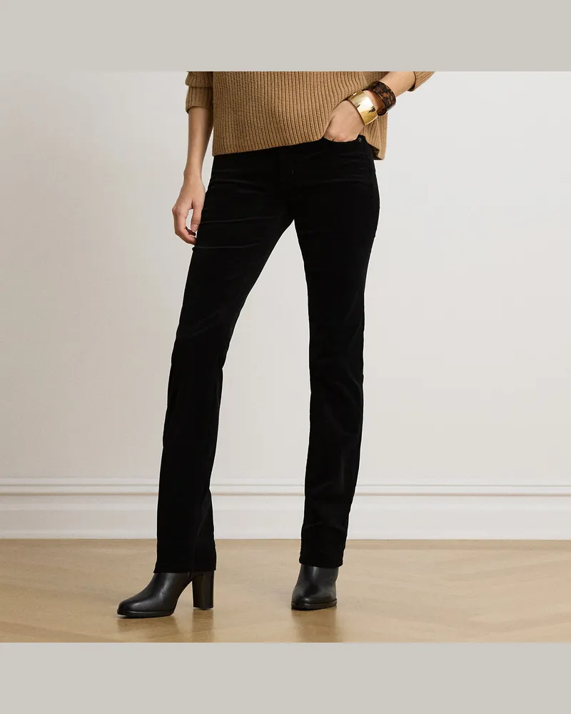 Ralph Lauren Slim-Straight-Fit Hose aus Kordsamt Black