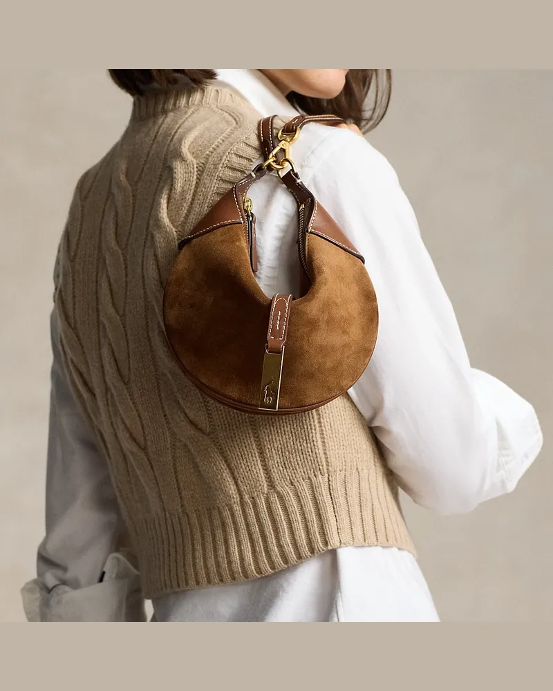 Ralph Lauren Mini-Schultertasche Polo ID aus Wildleder Multi