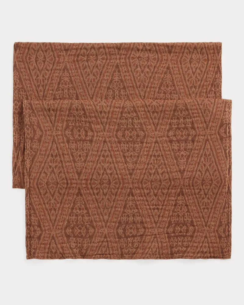 Ralph Lauren Beidseitiger Baumwoll-Jacquard-Schal Red