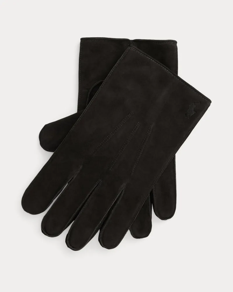 Ralph Lauren Isolierte Wildlederhandschuhe Black
