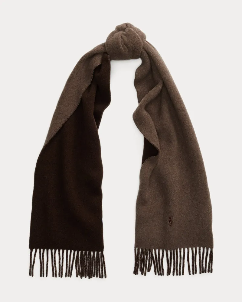Ralph Lauren Wollschal mit Fransenbesatz Brown