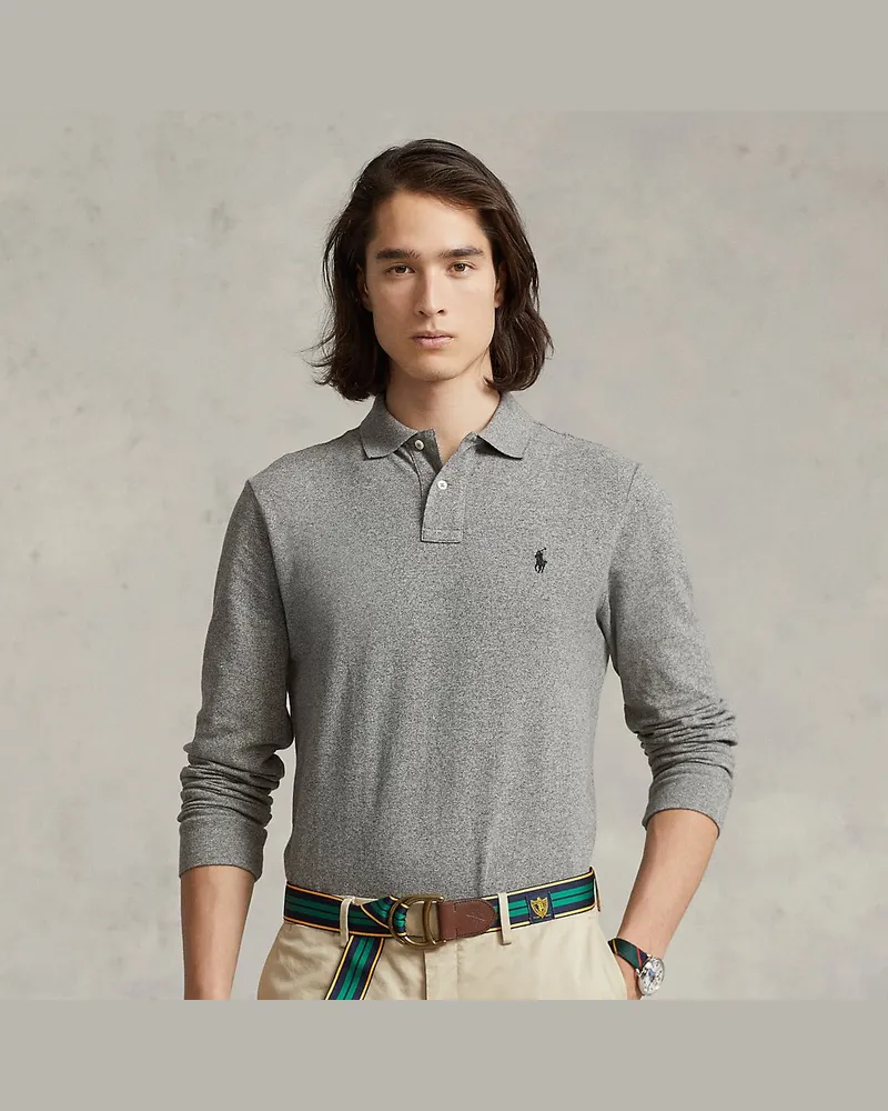 Ralph Lauren Custom-Slim-Fit Piqué-Poloshirt Grey