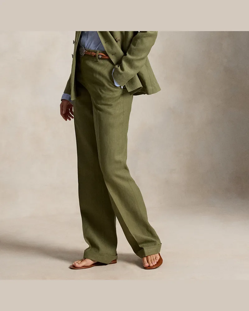 Ralph Lauren Relaxed-Straight-Fit Hanf-Leinen-Hose Green