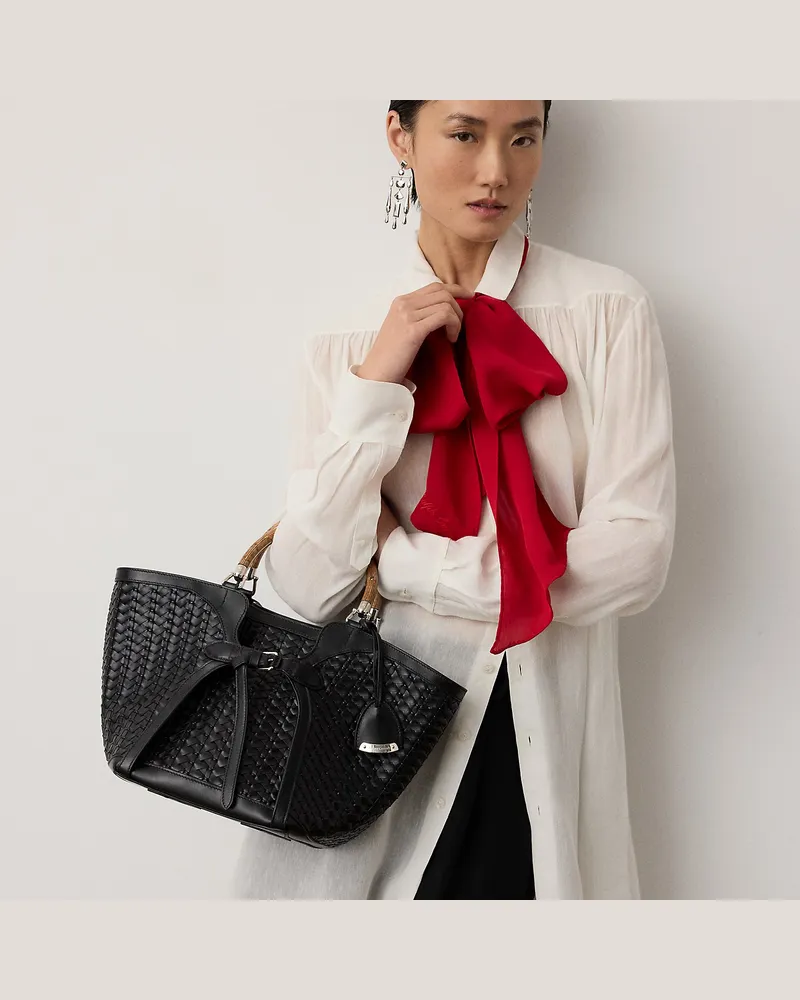 Ralph Lauren Die Tasche  Ralph Lauren aus geflochtenem Leder Black