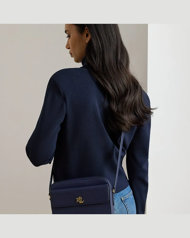 Ralph Lauren Mittelgroße Kameratasche Marcy aus Leder Blue
