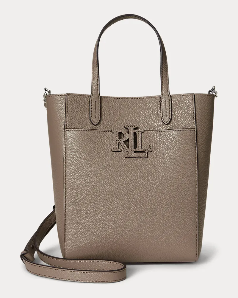 Ralph Lauren Kleine Narbenleder-Tragetasche Cameryn Brown