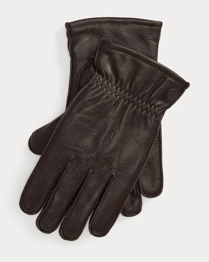 Ralph Lauren Isolierte Handschuhe aus Ziegenleder Brown