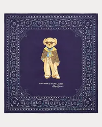 Ralph Lauren Baumwoll-Seiden-Tuch mit Polo Bear Blue