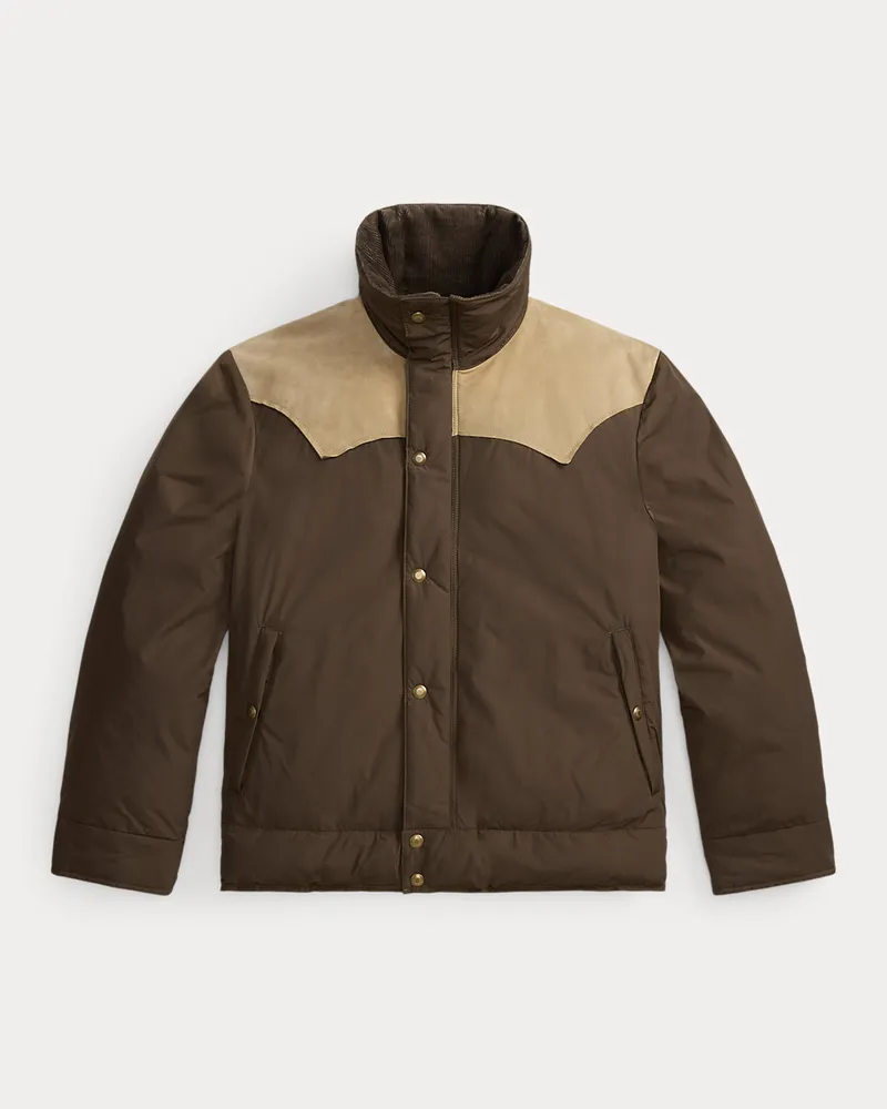 Ralph Lauren Westernjacke mit Lederpasse Green