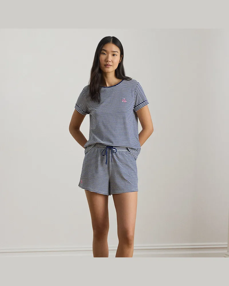 Ralph Lauren Gestreifter Pyjama mit Boxershorts Blue