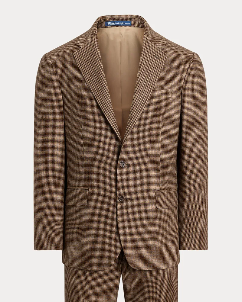 Ralph Lauren Tailored-Fit Polo-Anzug mit Hahnentritt Brown