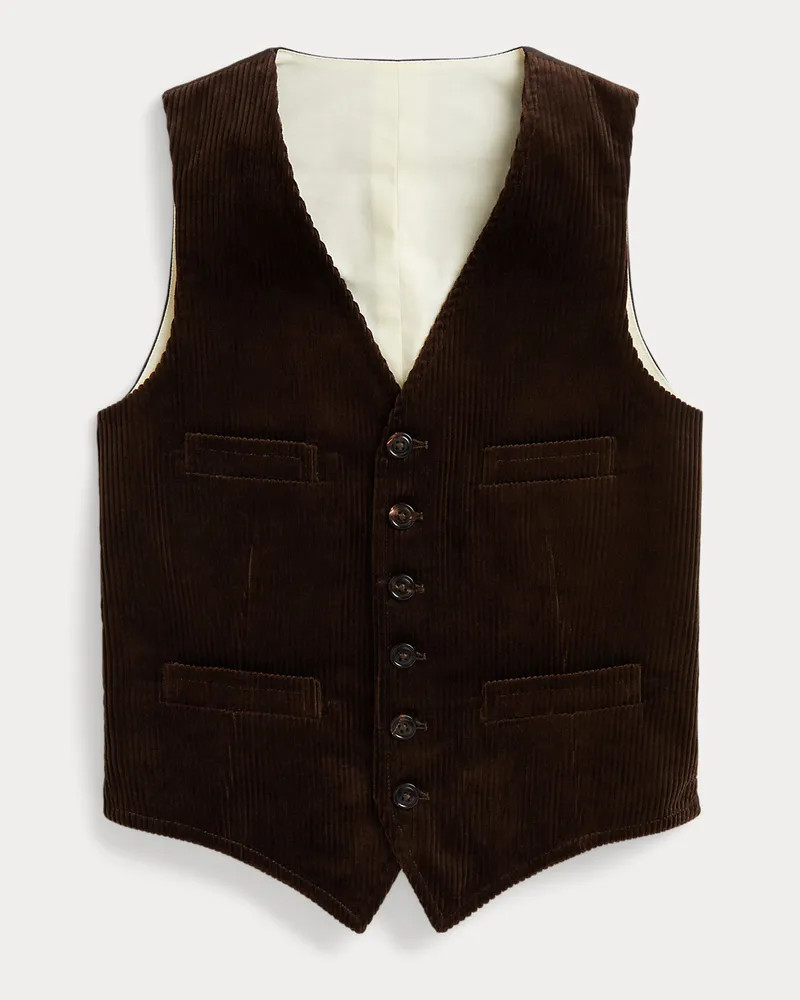 Ralph Lauren Weste aus Baumwollkordsamt Brown