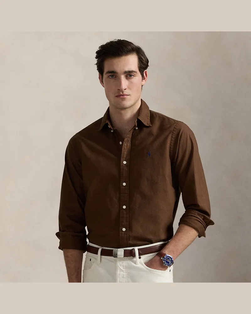 Ralph Lauren Gefärbtes Slim-Fit Oxfordhemd Brown