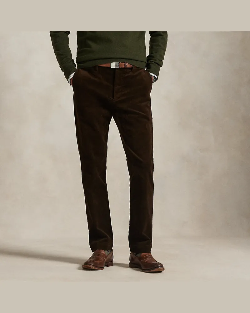 Ralph Lauren Andover-Slim-Fit Hose aus Kordsamt Brown