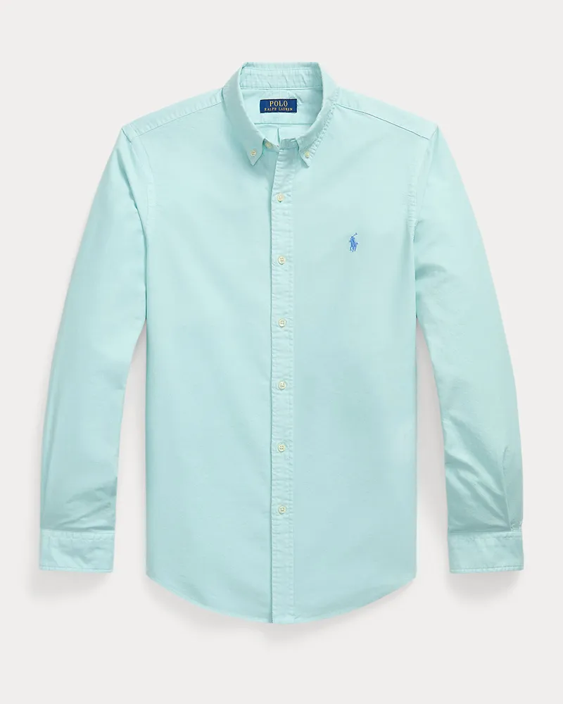 Ralph Lauren Gefärbtes Slim-Fit Oxfordhemd Blue