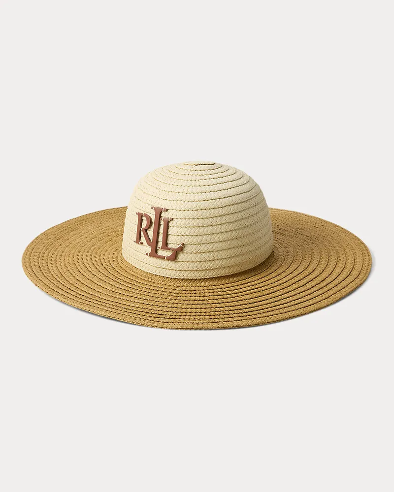 Ralph Lauren Zweifarbiger Sonnenhut aus Stroh Natural
