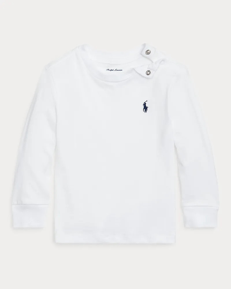 Ralph Lauren Langärmliges T-Shirt aus Baumwolljersey Grau