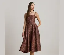 Paisley-Cocktailkleid mit Gürtel