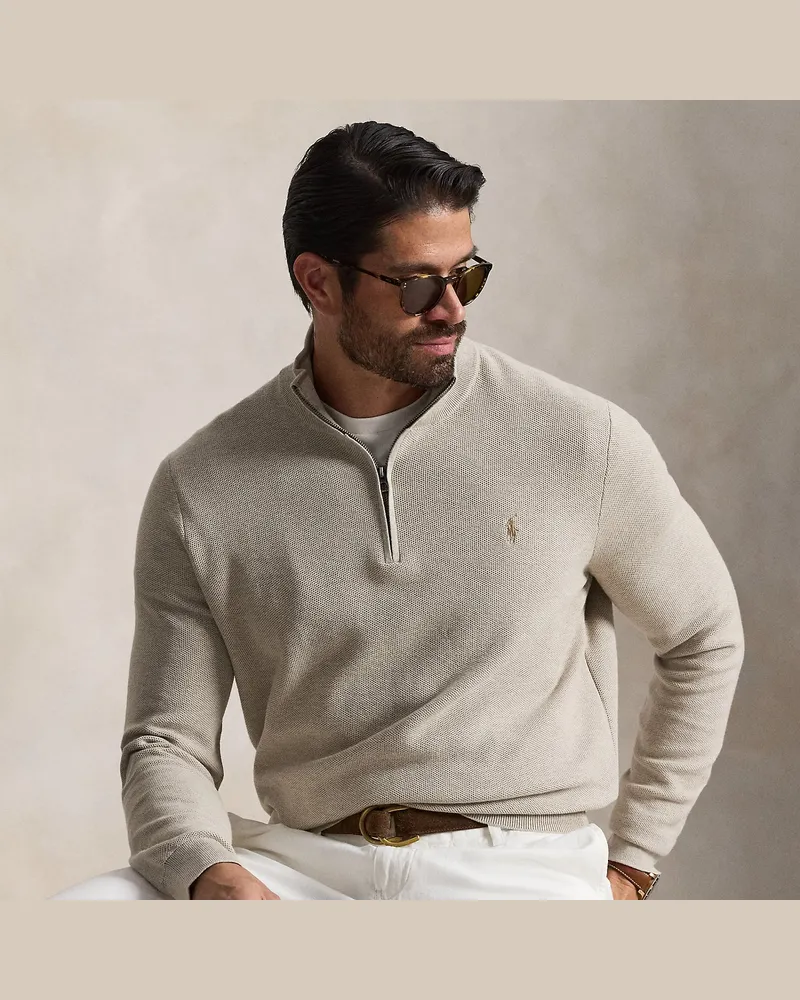 Ralph Lauren Große Größen - Pullover aus Baumwollpiqué Brown