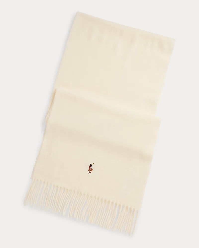 Ralph Lauren Fransenschal aus Schurwolle Cream