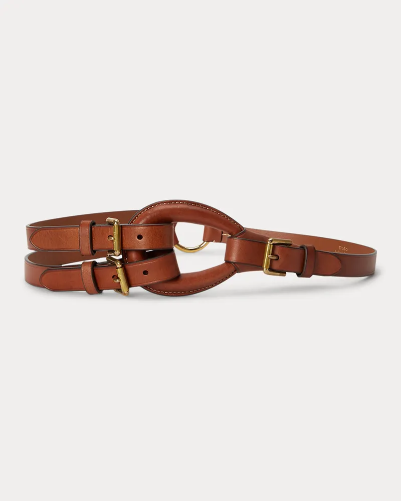 Ralph Lauren Ledergürtel mit Schnallen im Reiterstil Brown
