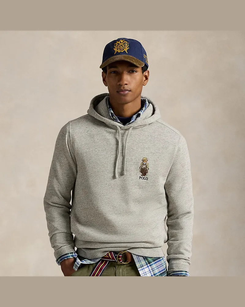 Ralph Lauren Fleece-Kapuzenpullover mit Polo Bear Grey