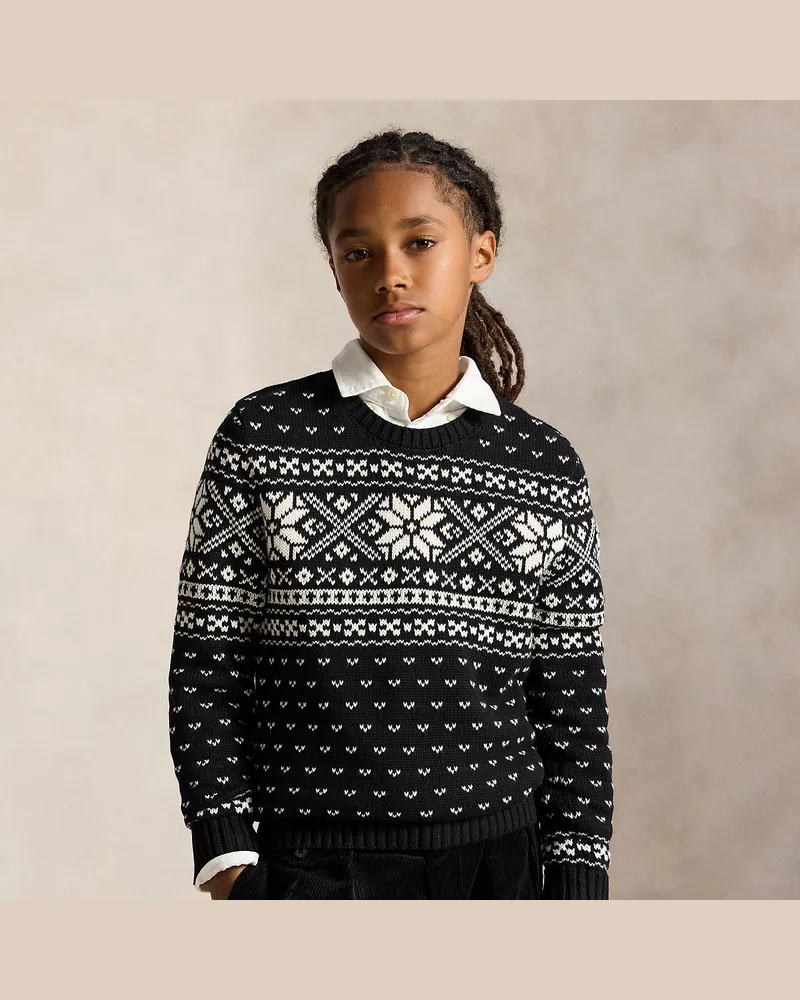 Ralph Lauren Pullover mit Schneeflockenmuster Black