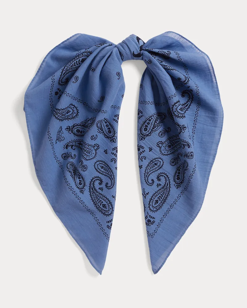 Ralph Lauren Baumwollbandana mit Logo & Paisley-Motiv Blue