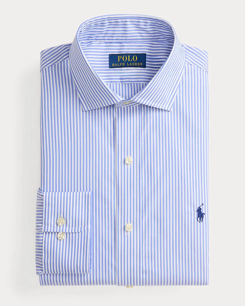 Ralph Lauren Custom-Fit Popelinehemd mit Streifen Blue