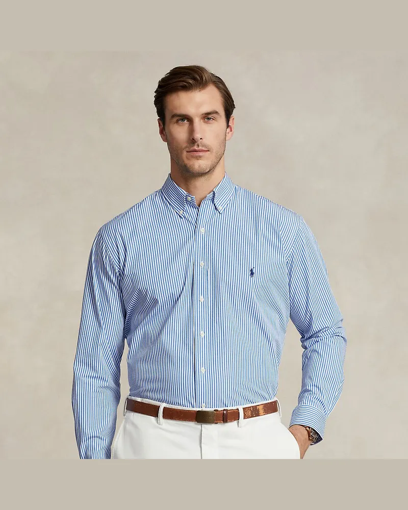 Ralph Lauren Große Größen - Gestreiftes Stretch-Popelinehemd Blue