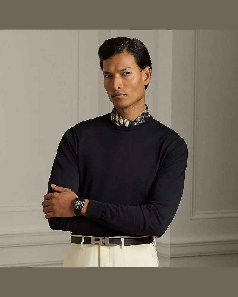 Ralph Lauren Rundhalspullover aus Baumwolle Black