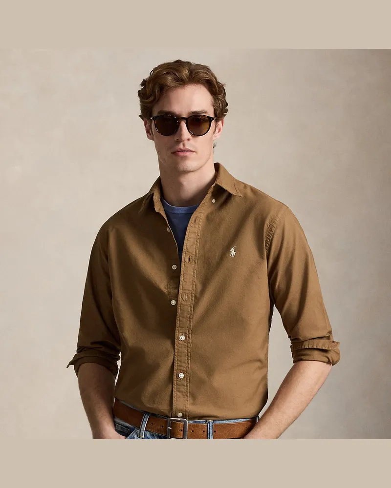 Ralph Lauren Gefärbtes Custom-Fit Oxfordhemd Brown